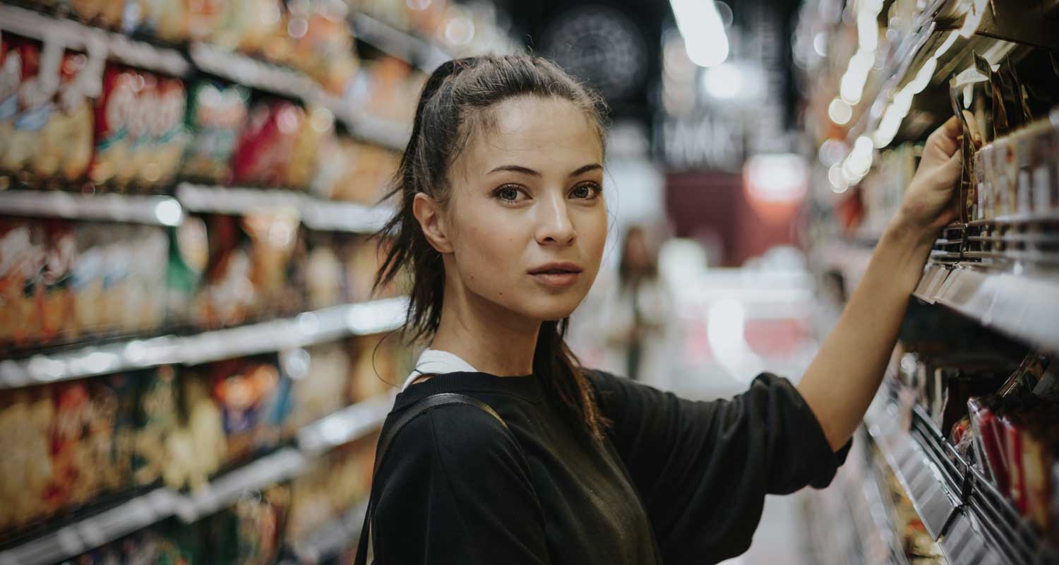 Frau Supermarkt Produkte